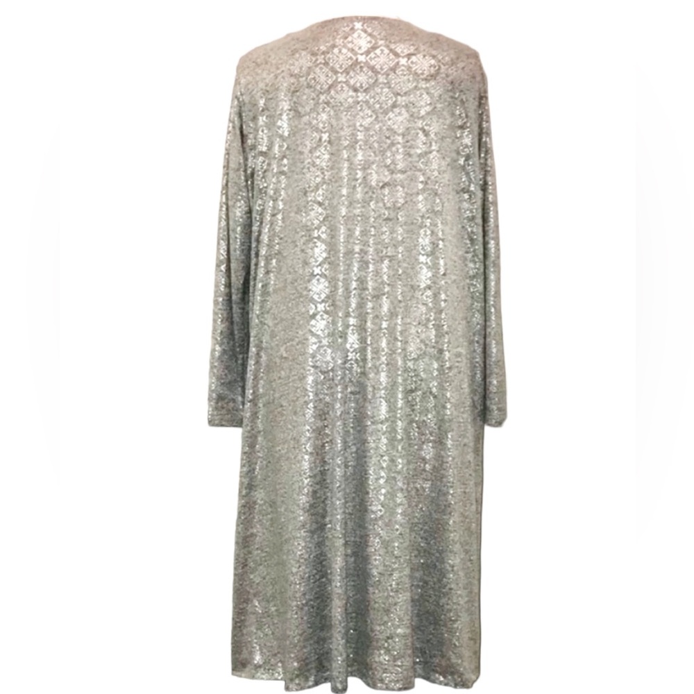 Elegant Silver Cardigan Duster XL - Picture 6 of 15